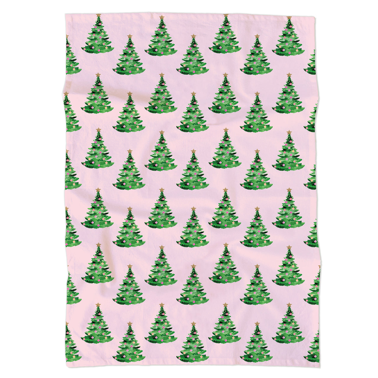 Pink Christmas Trees Tea Towel