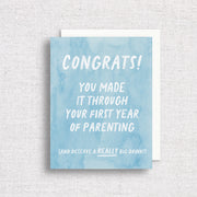 Congrats on Your First Year of Parenting Greeting Card by Gert & Co