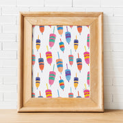 Colorful Watercolor Buoys Repeat Art Print by Gert & Co