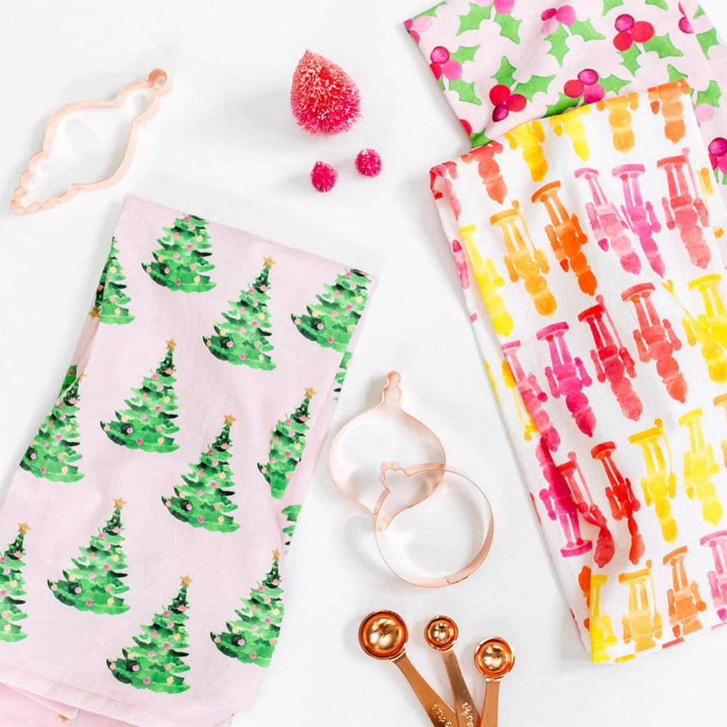 Pink Christmas Tea Towels by Gert & Co