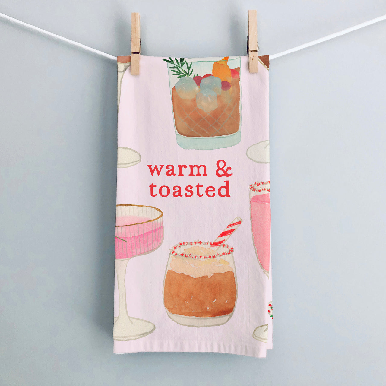 Holiday Cocktails Tea Towel