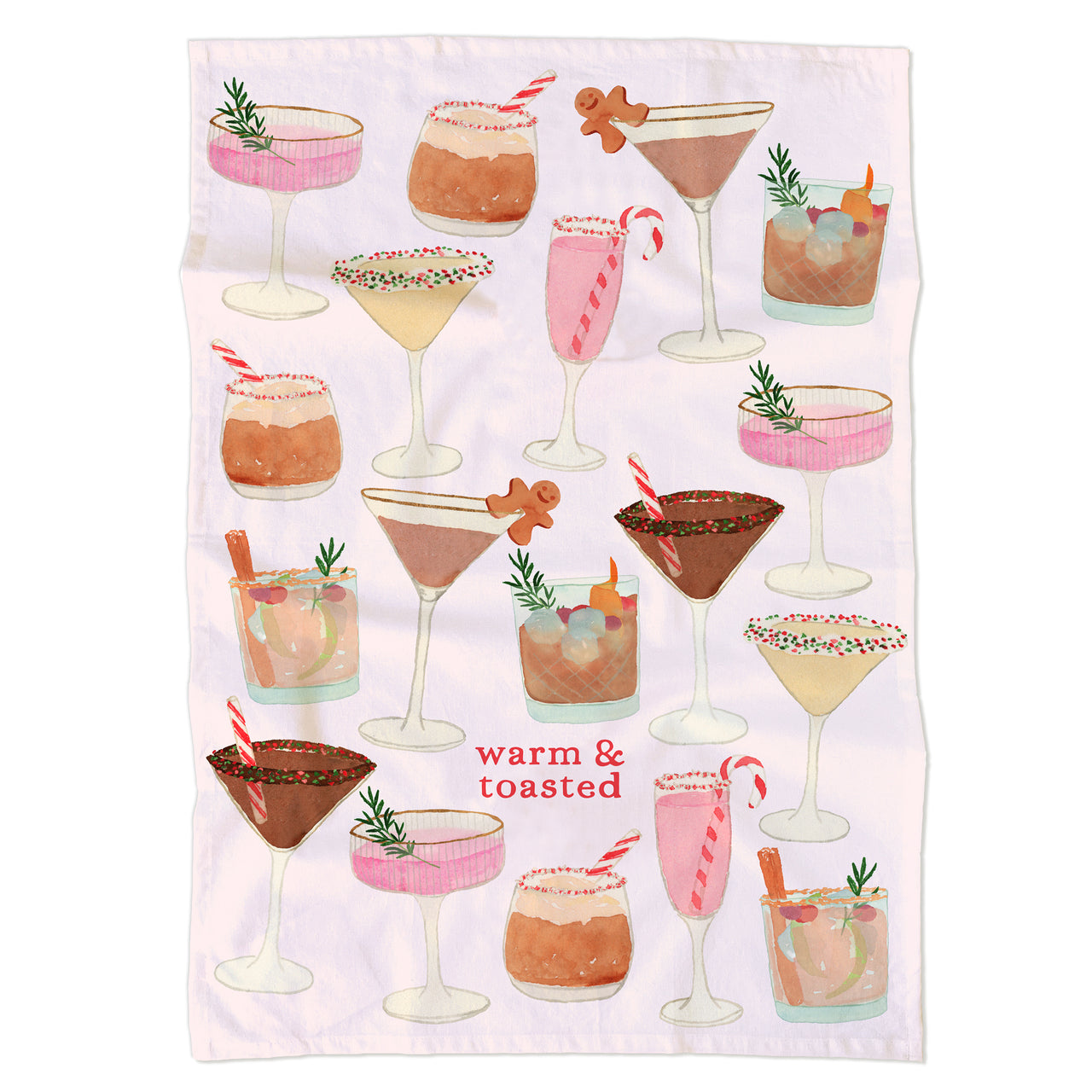 Holiday Cocktails Tea Towel