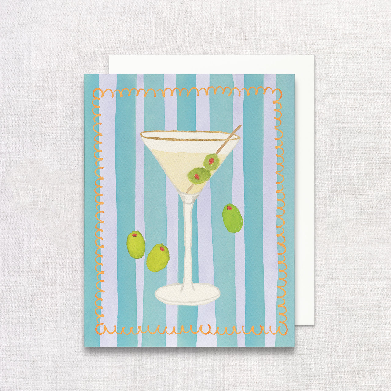 Watercolor Martini Greeting Card