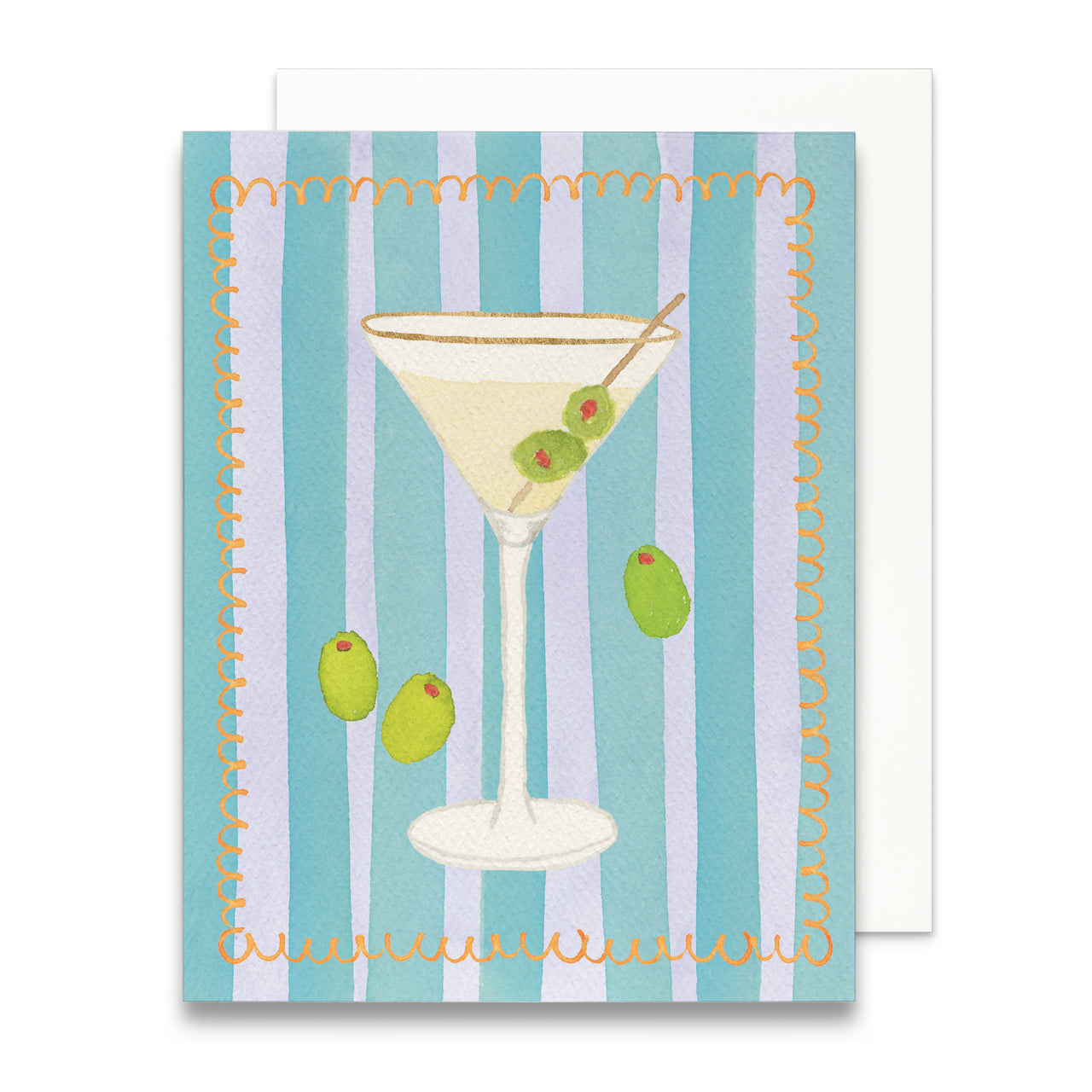 Watercolor Martini Greeting Card