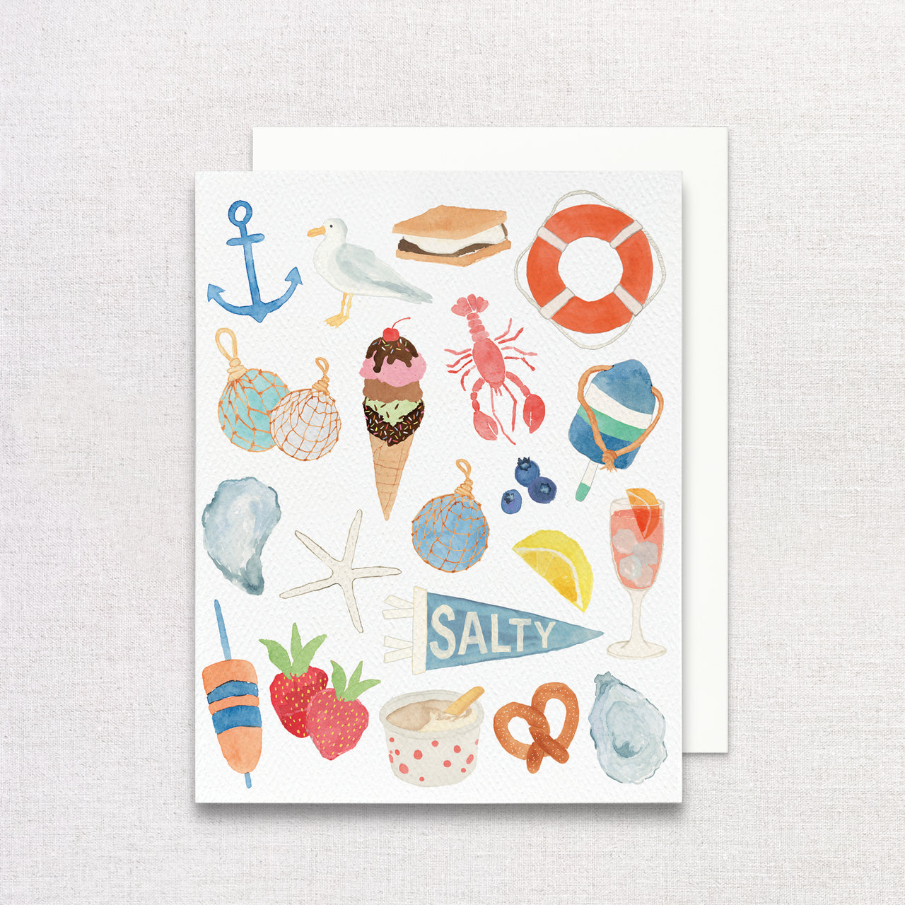 New England Summer Icons Greeting Card