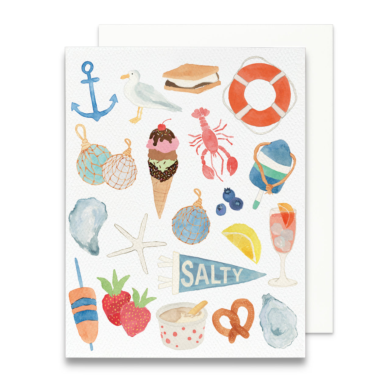 New England Summer Icons Greeting Card