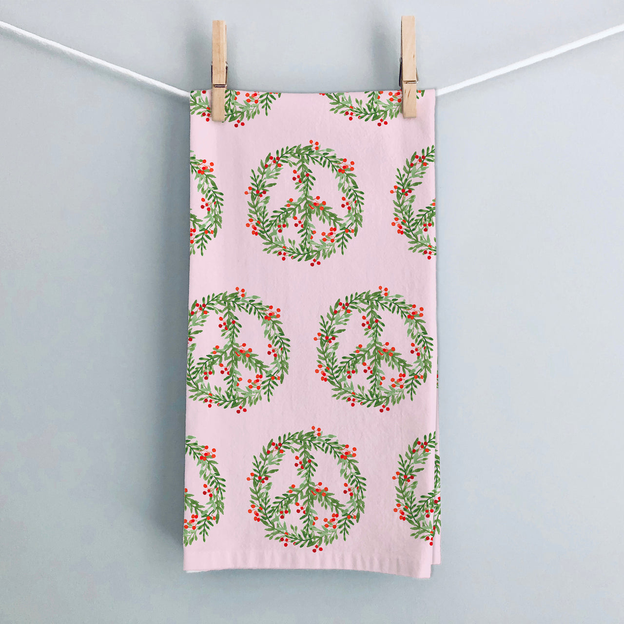 Peace Wreath Holiday Tea Towel by Gert & Co