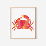 Bright Pink & Orange Crab Print by Gert & Co