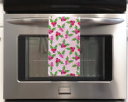 Pink Holly Christmas Tea Towel by Gert & Co