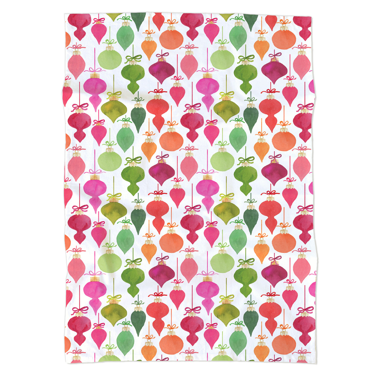 Retro Christmas Ornaments Tea Towel