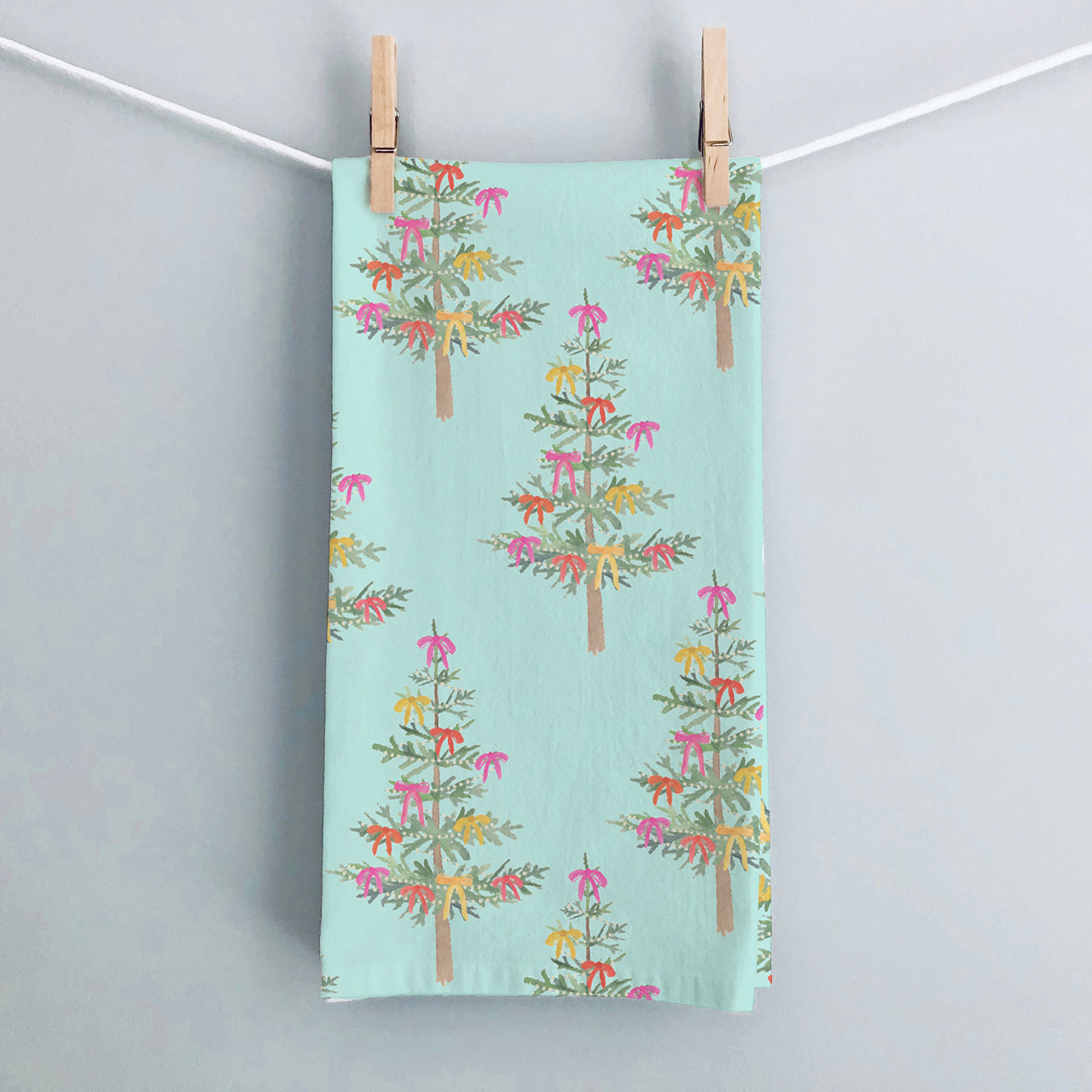 Whimsical Holiday Trees Tea Towel