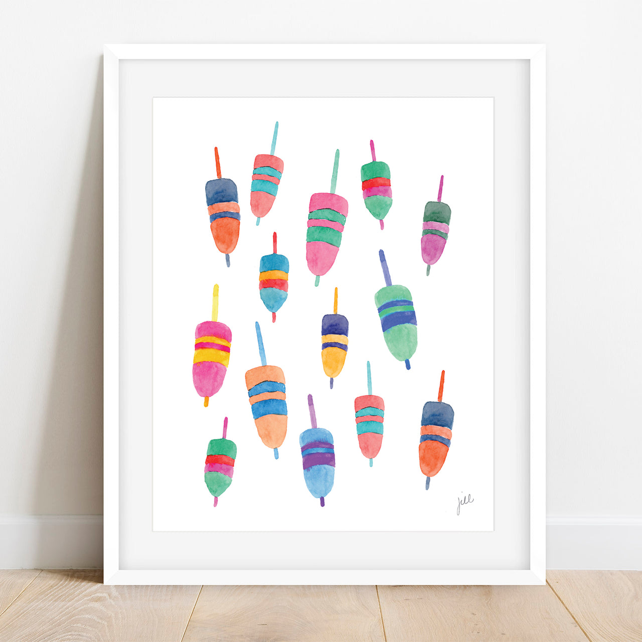  Colorful Watercolor Buoys Art Print by Gert & Co