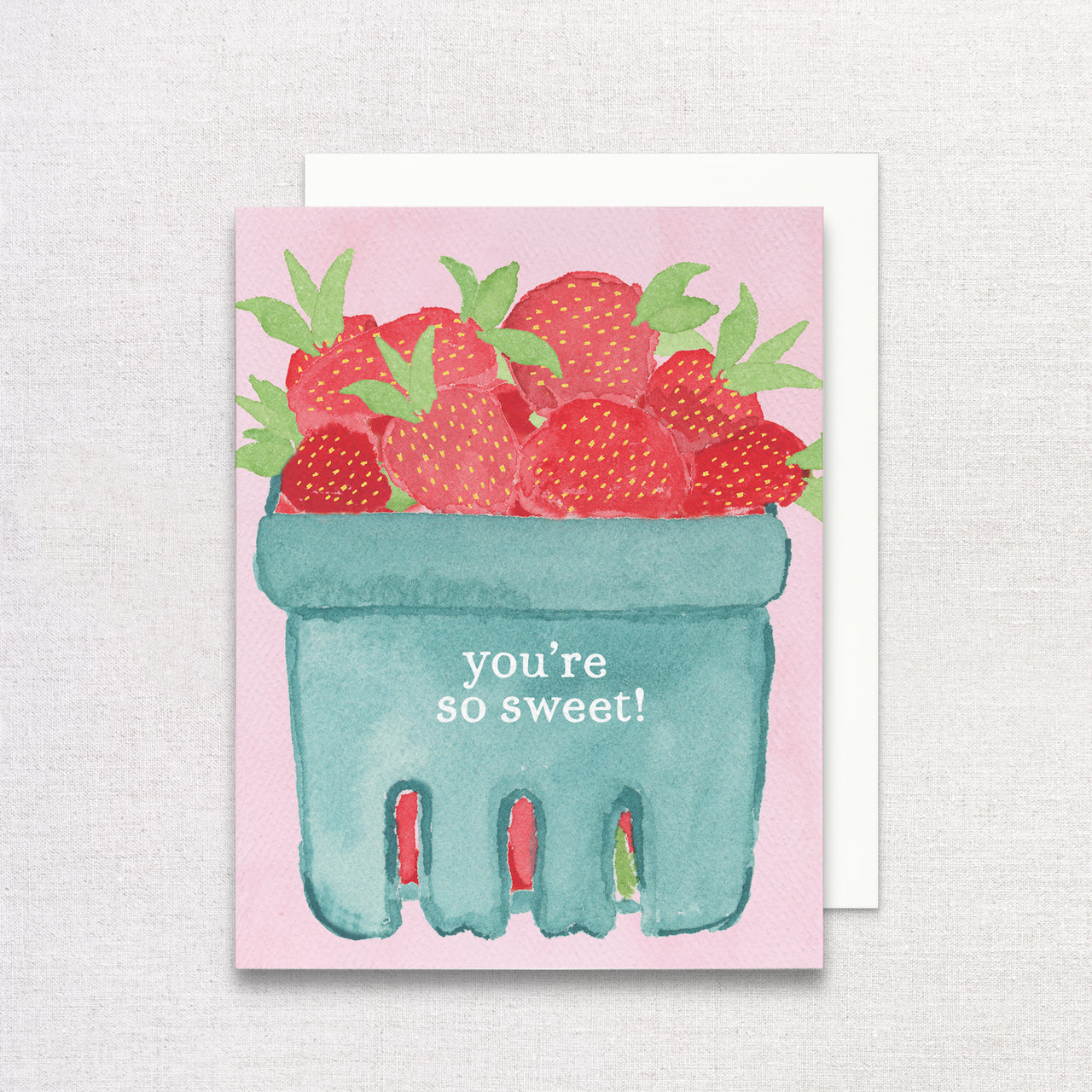 You're So Sweet Strawberry Thank You Greeting Cards, Set of 6