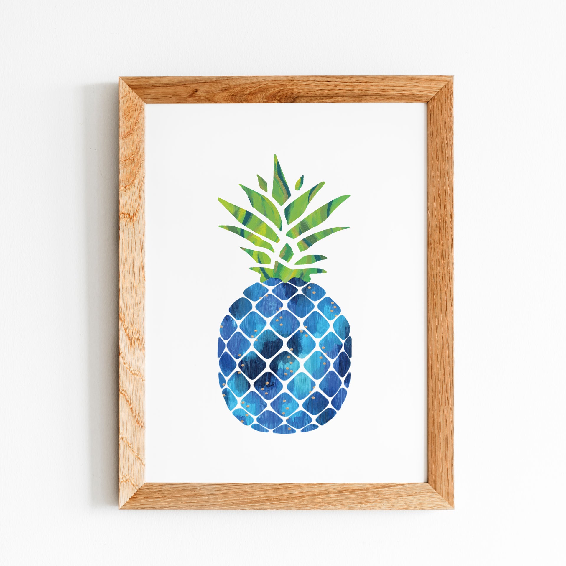 Blue Pineapple Art Print by Gert and Co