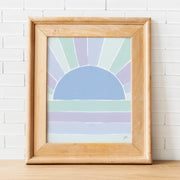 Blue Retro Sun Art Print by Gert & Co