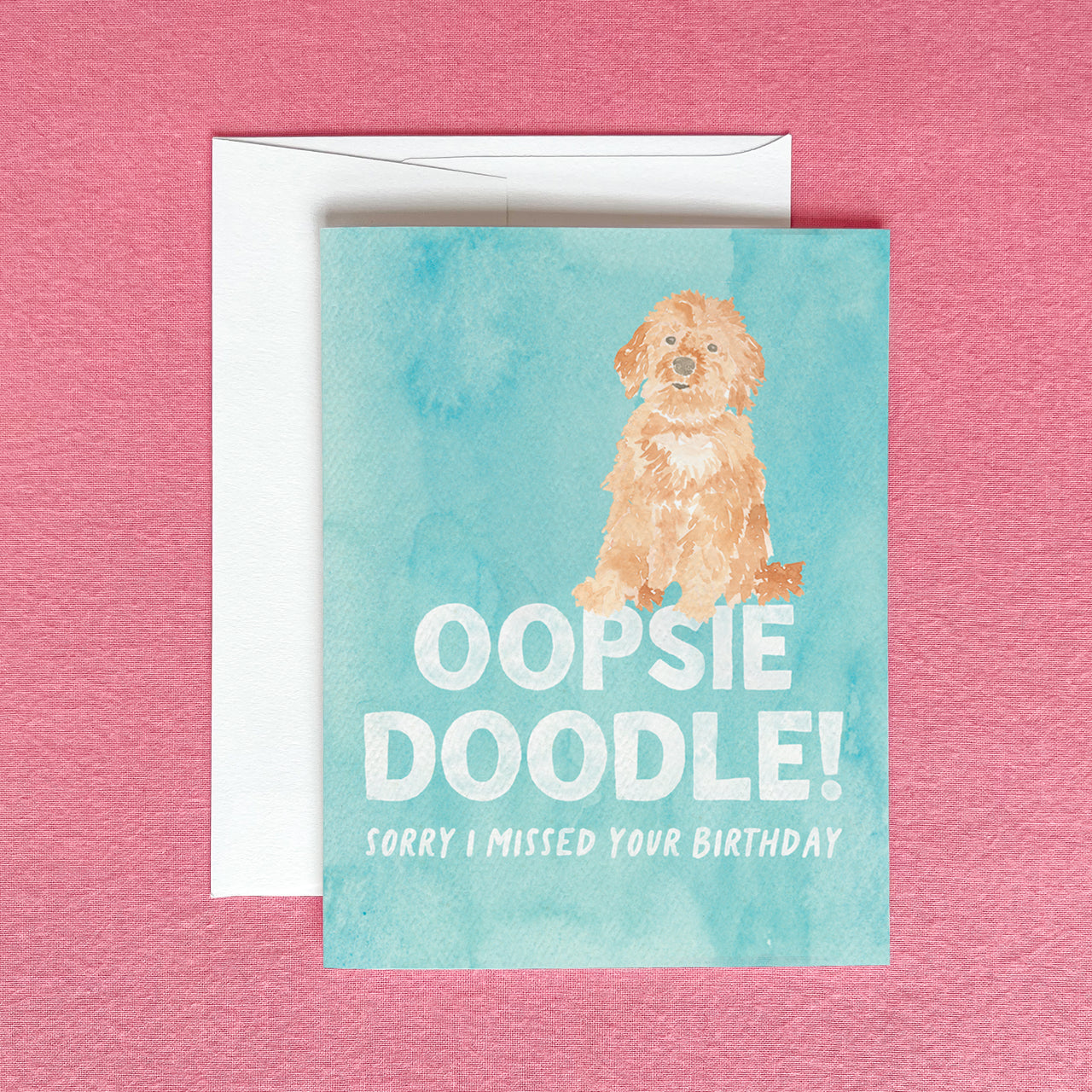 Goldendoodle Belated Birthday Greeting Card by Gert & Co