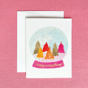 Merry Everything Snow Globe Greeting Card by Gert & Co