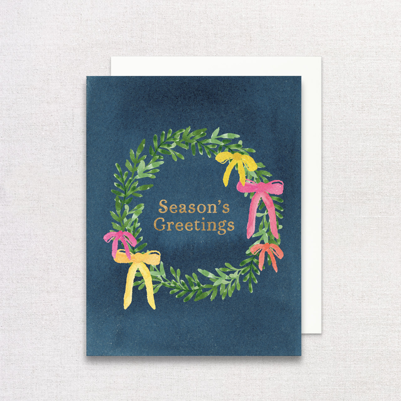 Season's Greetings Holiday Wreath Greeting Card by Gert & Co