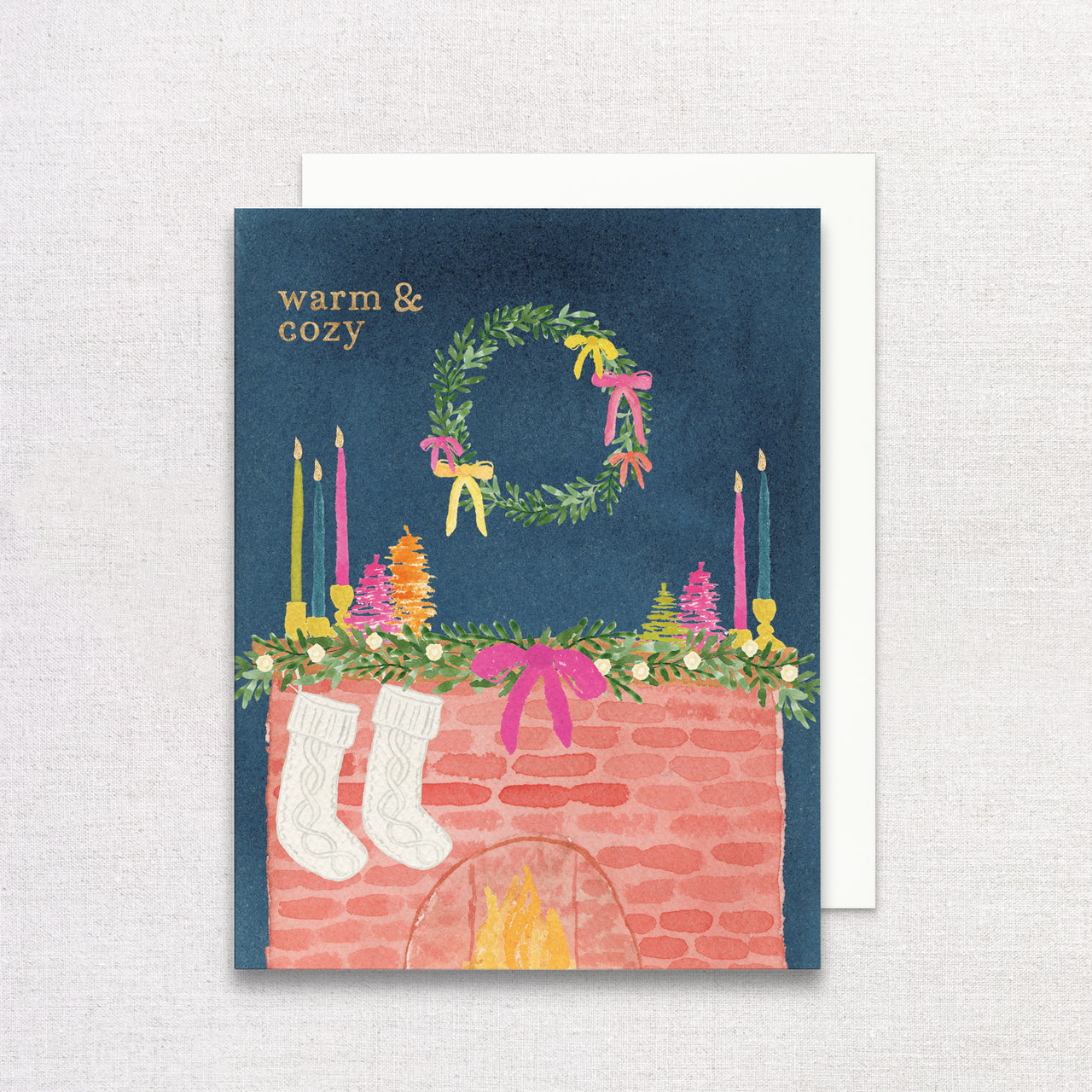 Whimsical Holiday Mantel Greeting Cards, Set of 6