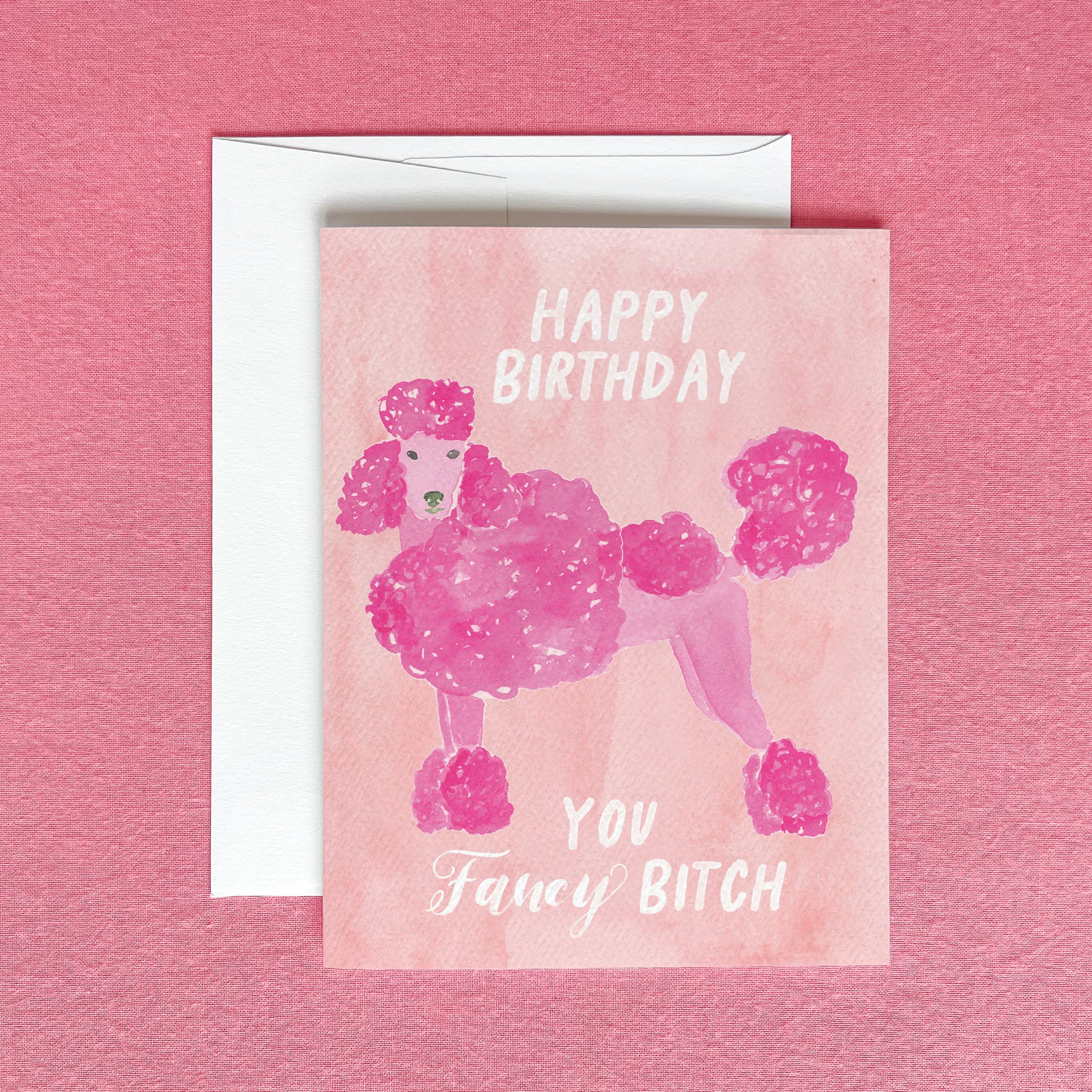 Fancy Bitch Poodle Birthday Greeting Card by Gert & Co