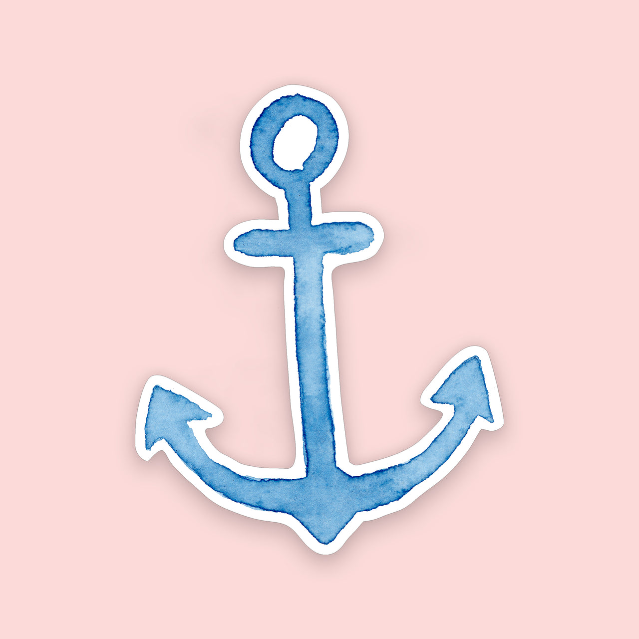 Blue Watercolor Anchor Sticker