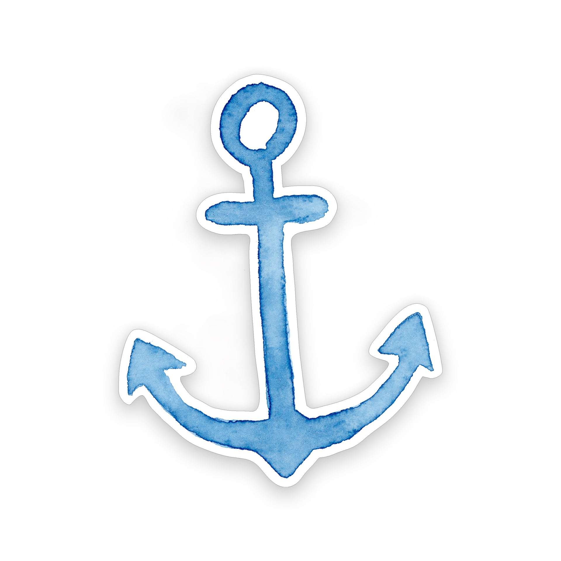 Blue Watercolor Anchor Sticker