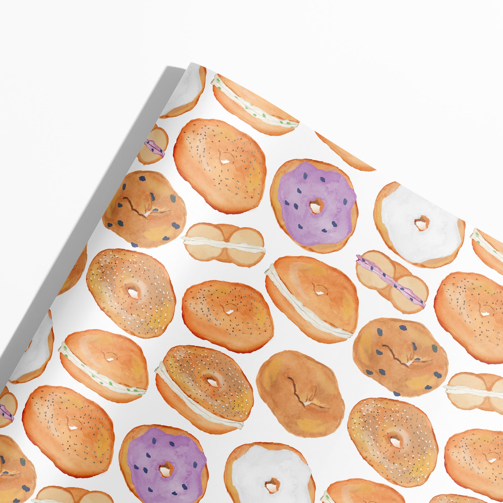 Bagels and Cream Cheese Gift Wrap by Gert & Co