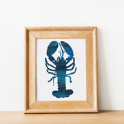 Bright Blue Lobster Art Print by Gert & Co