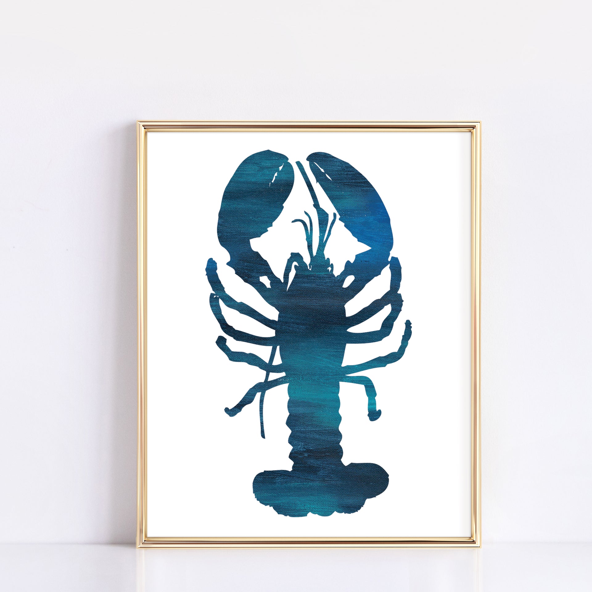 Bright Blue Lobster Art Print by Gert & Co