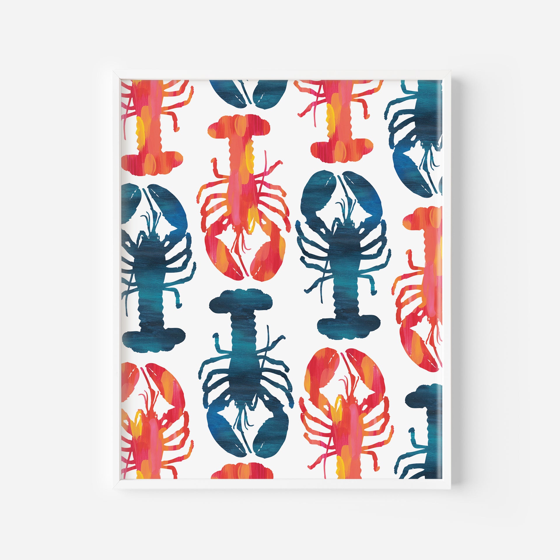 Bright Blue & Pink Lobster Print by Gert & Co