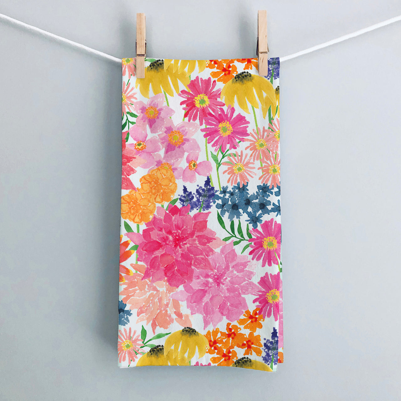 Bright Wildflowers Tea Towel