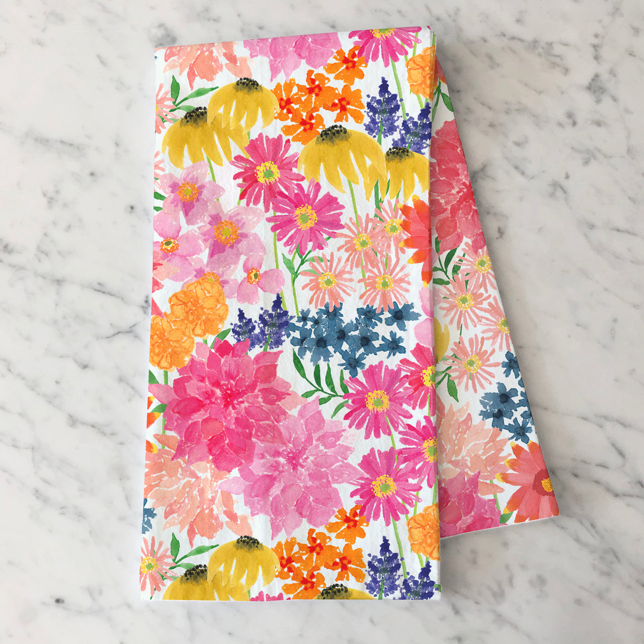 Bright Wildflowers Tea Towel