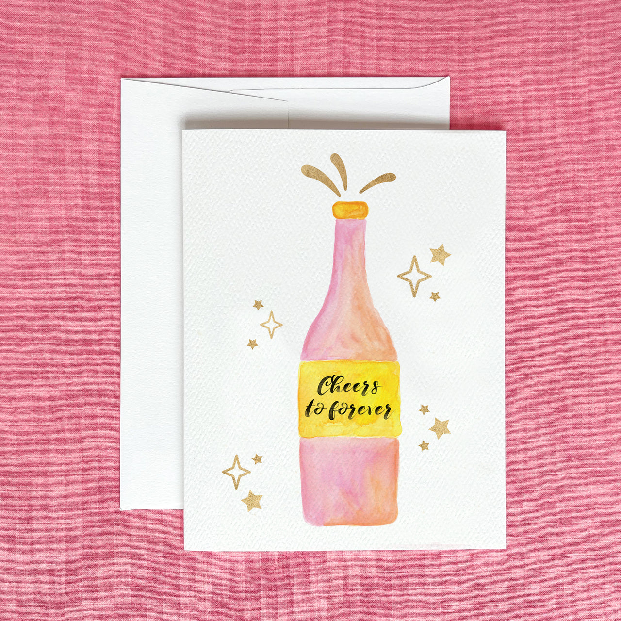 "Cheers to Forever" Champagne Greeting Card