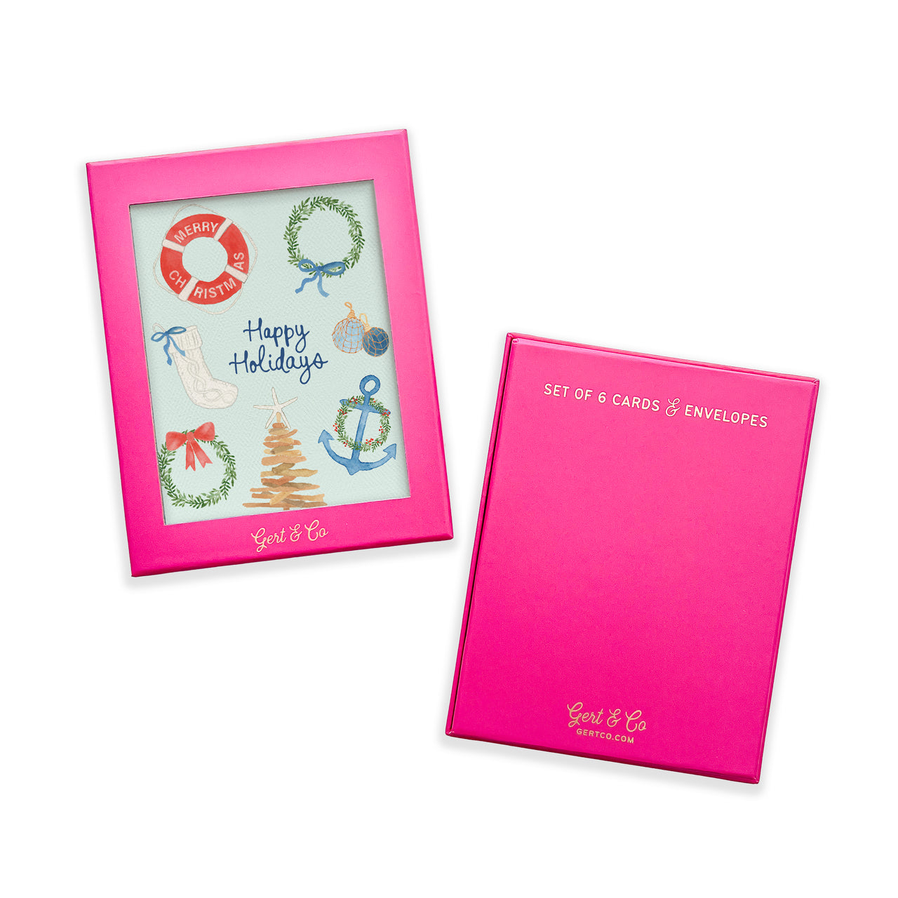 Coastal Christmas Greeting Cards, Set of 6