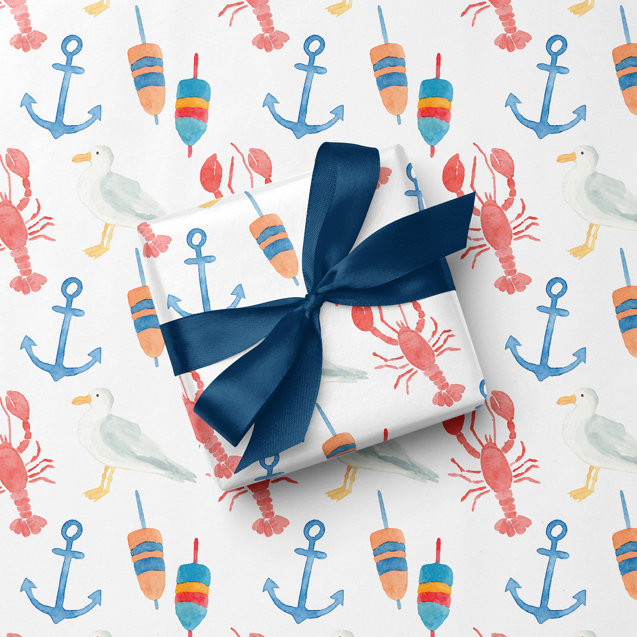 Watercolor Seaside Gift Wrap by Gert & Co