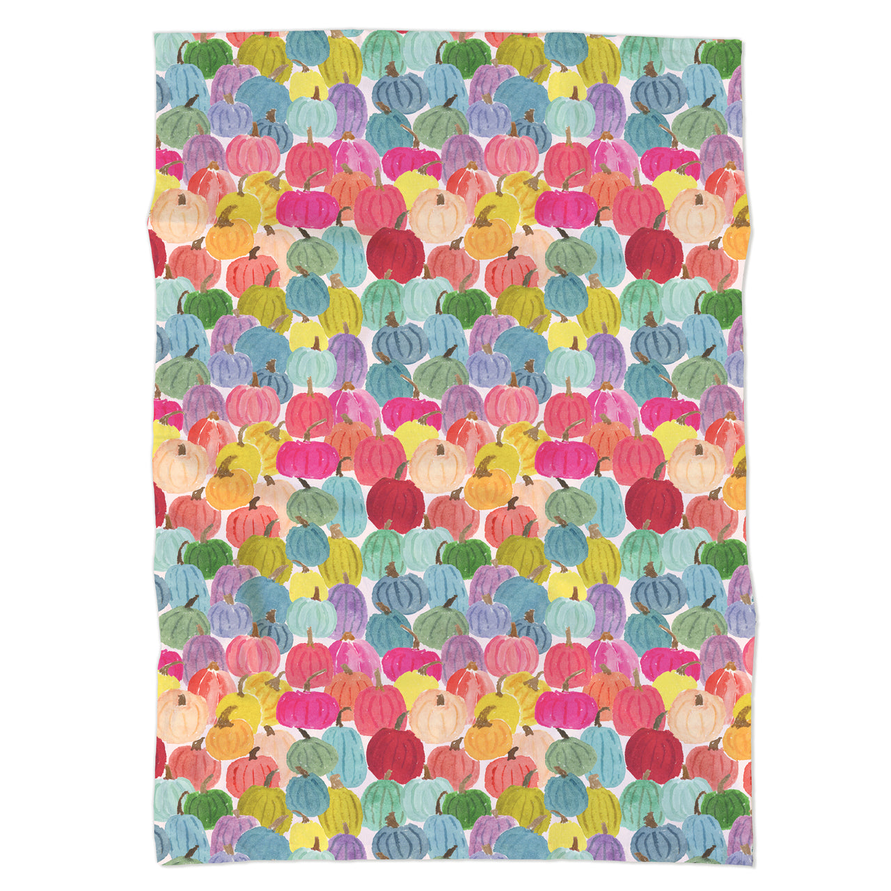 Colorful Pumpkins Fall Tea Towel