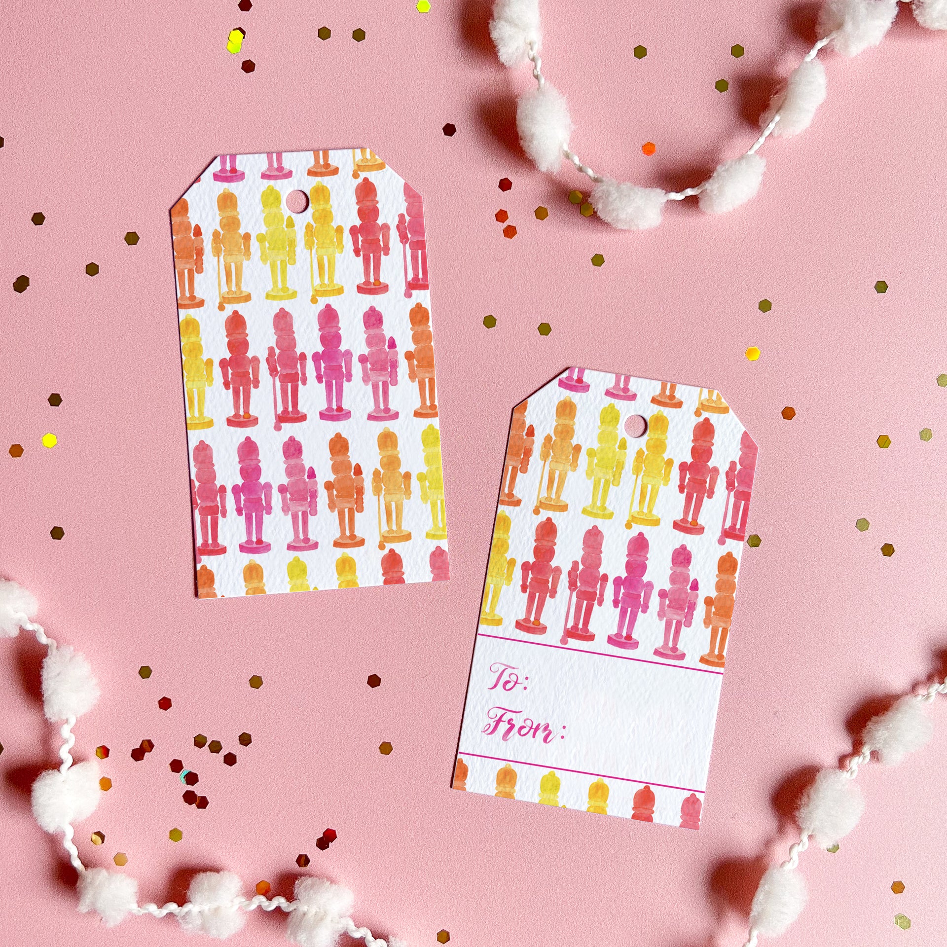 Colorful Nutcrackers Holiday Gift Tags by Gert & Co