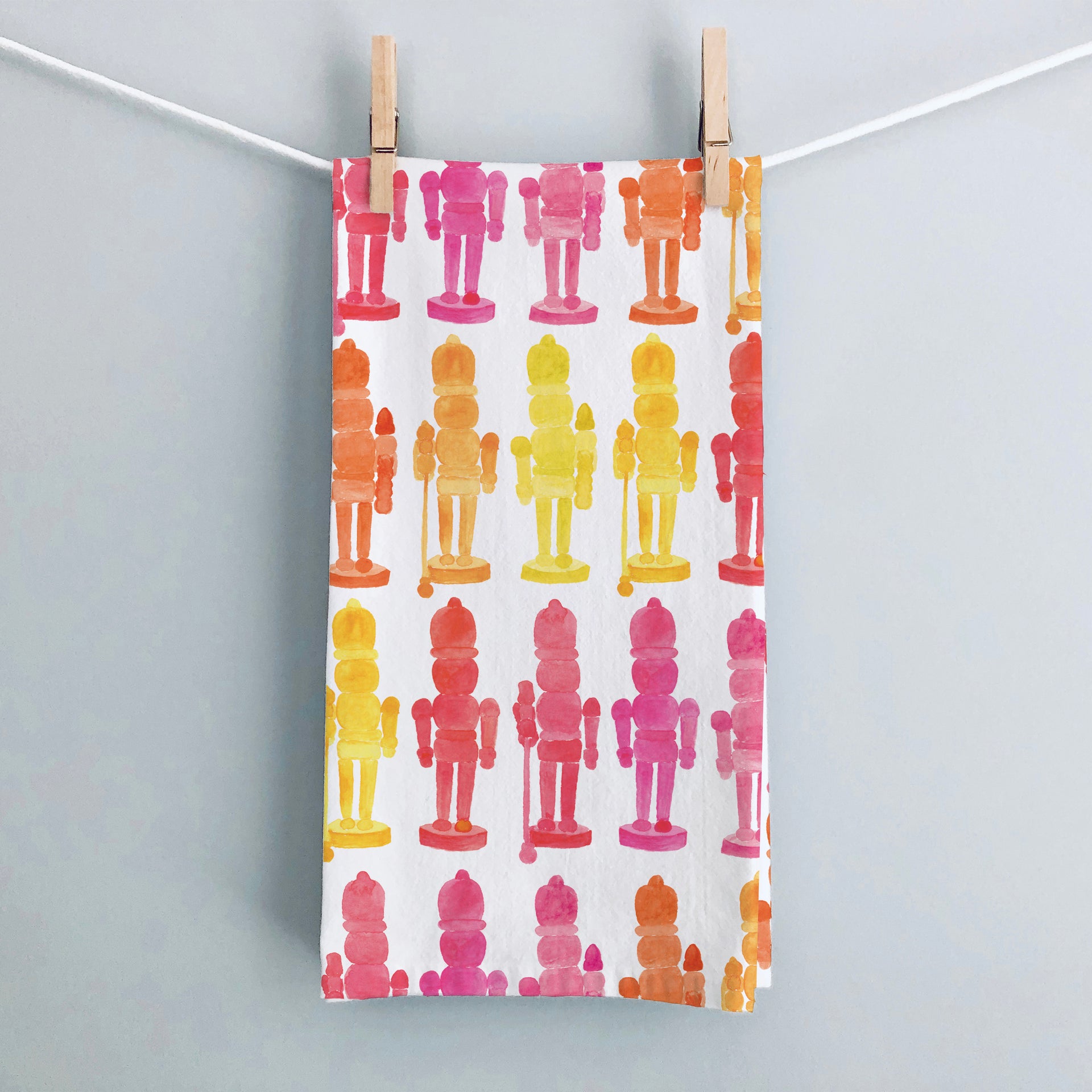 Colorful Nutcrackers Holiday Tea Towel by Gert & Co