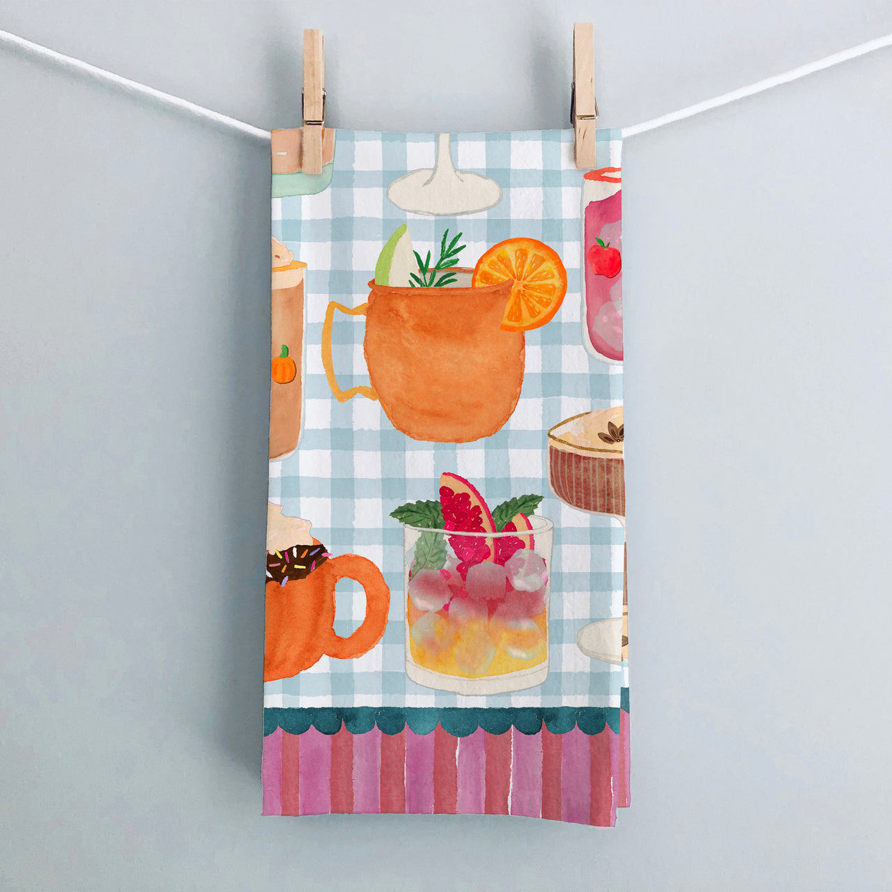 Fall Drinks Tea Towel