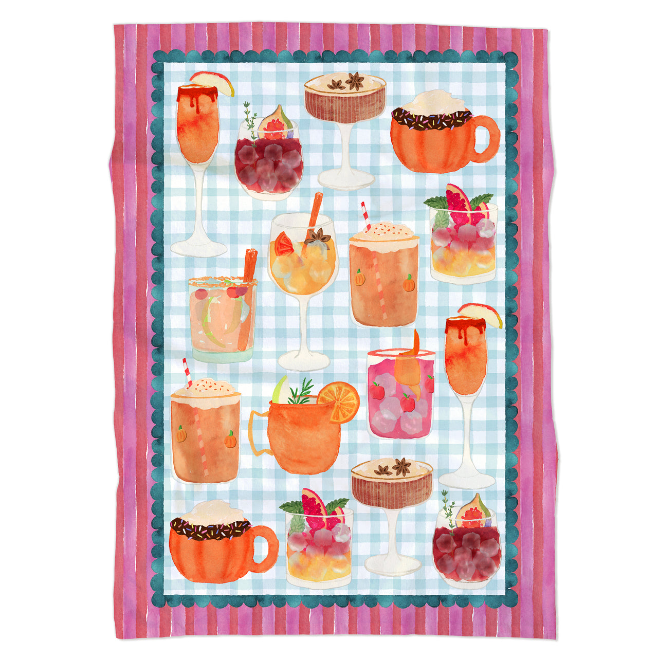 Fall Drinks Tea Towel