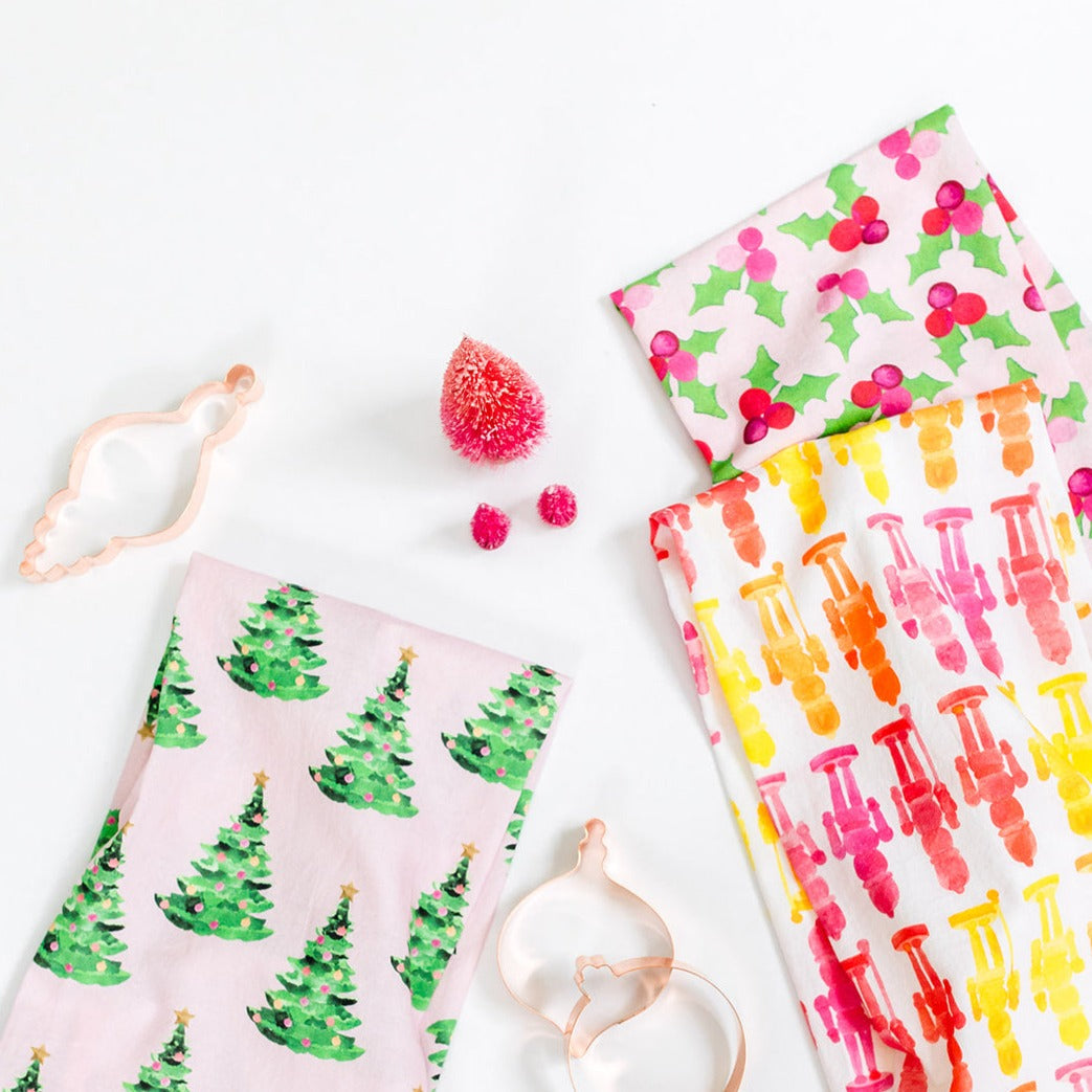 Pink Christmas Tea Towels by Gert & Co