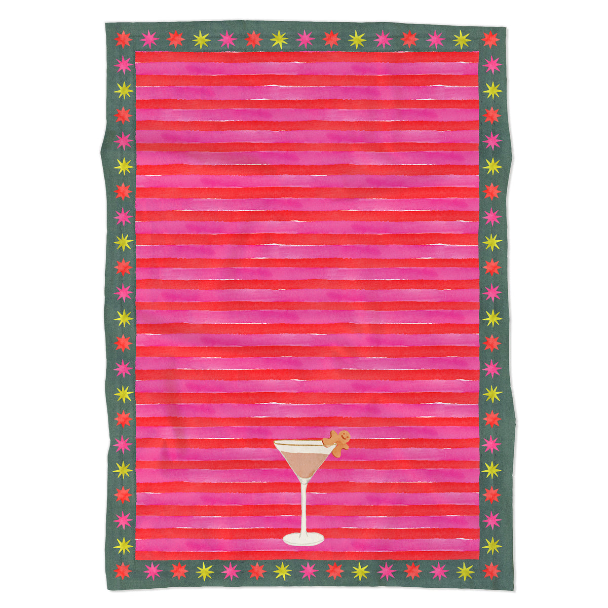 Gingerbread Martini Christmas Tea Towel