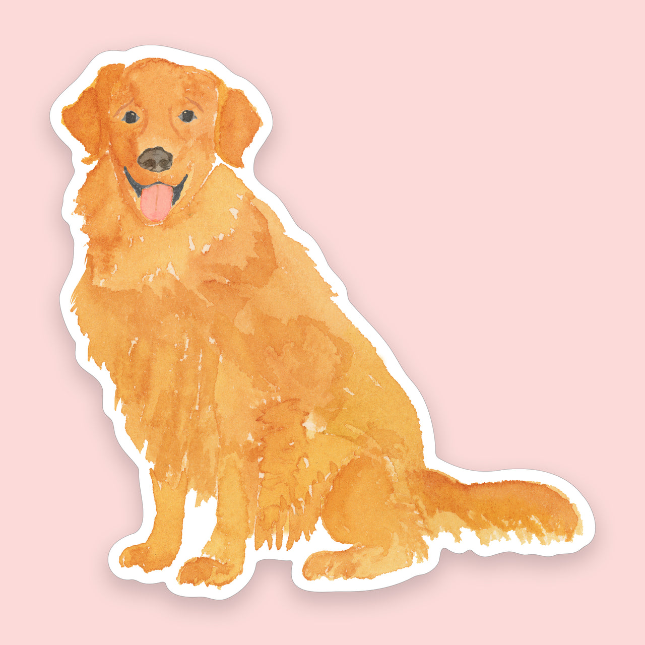 Watercolor Golden Retriever Sticker