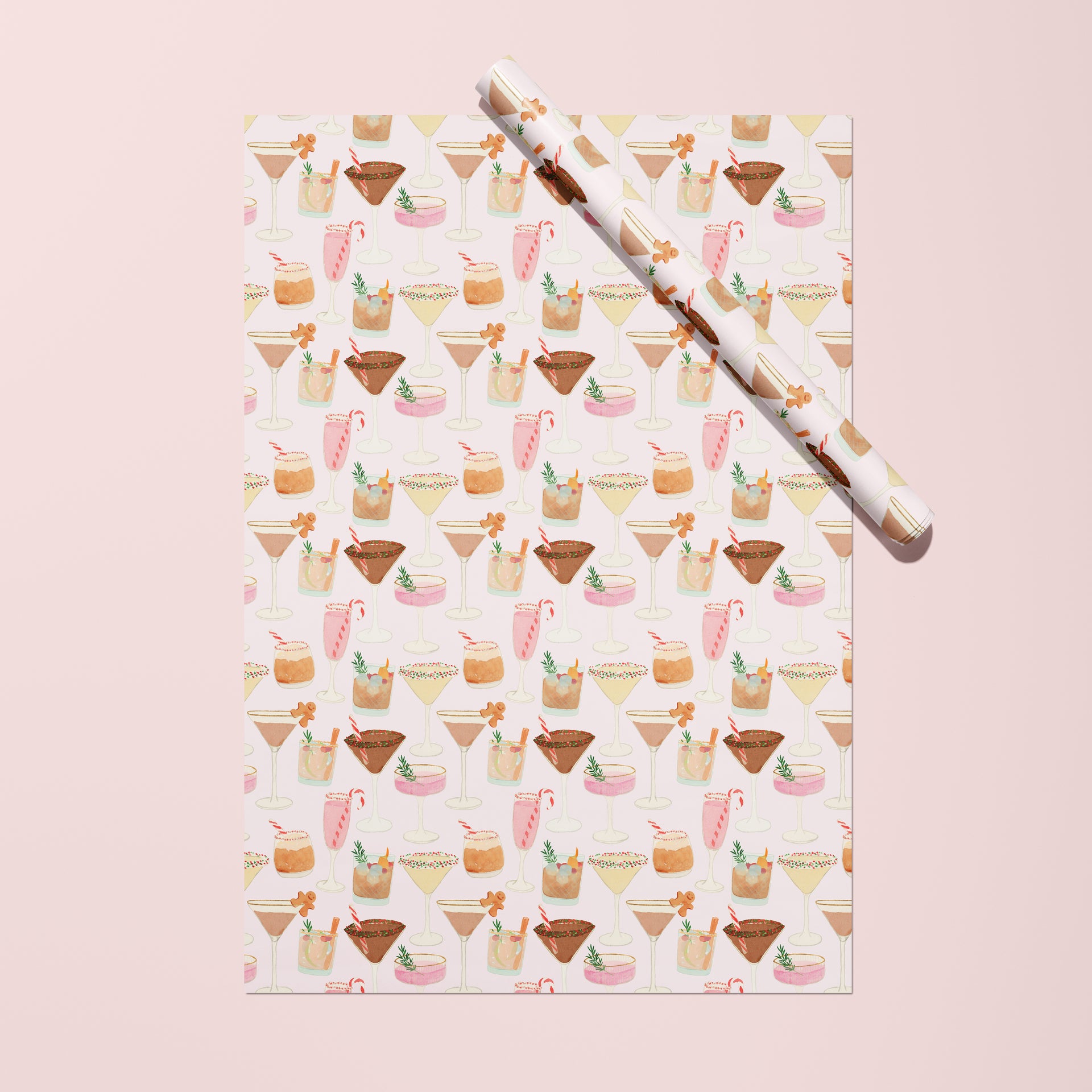 Holiday Cocktails Gift Wrap by Gert & Co