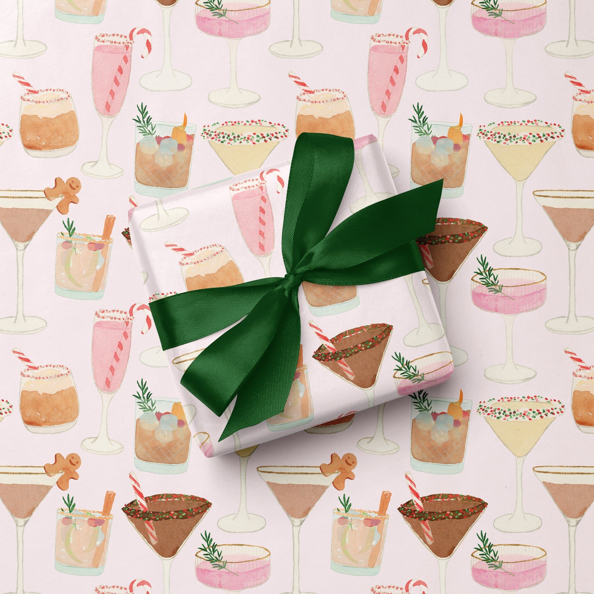 Holiday Cocktails Gift Wrap by Gert & Co