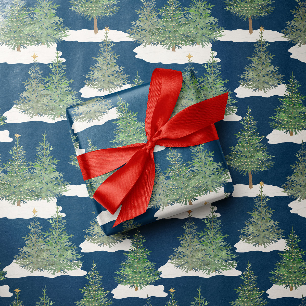 Woodland Trees Holiday Gift Wrap