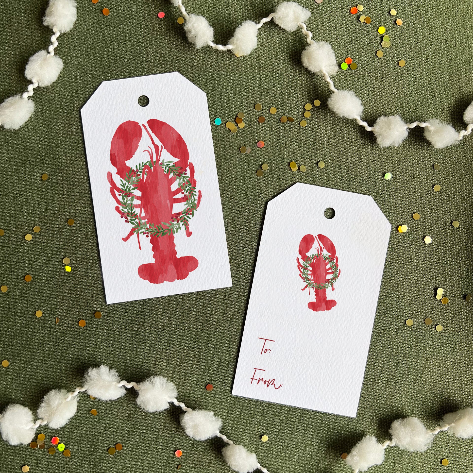 Maine Holiday Lobster Gift Tags by Gert & Co