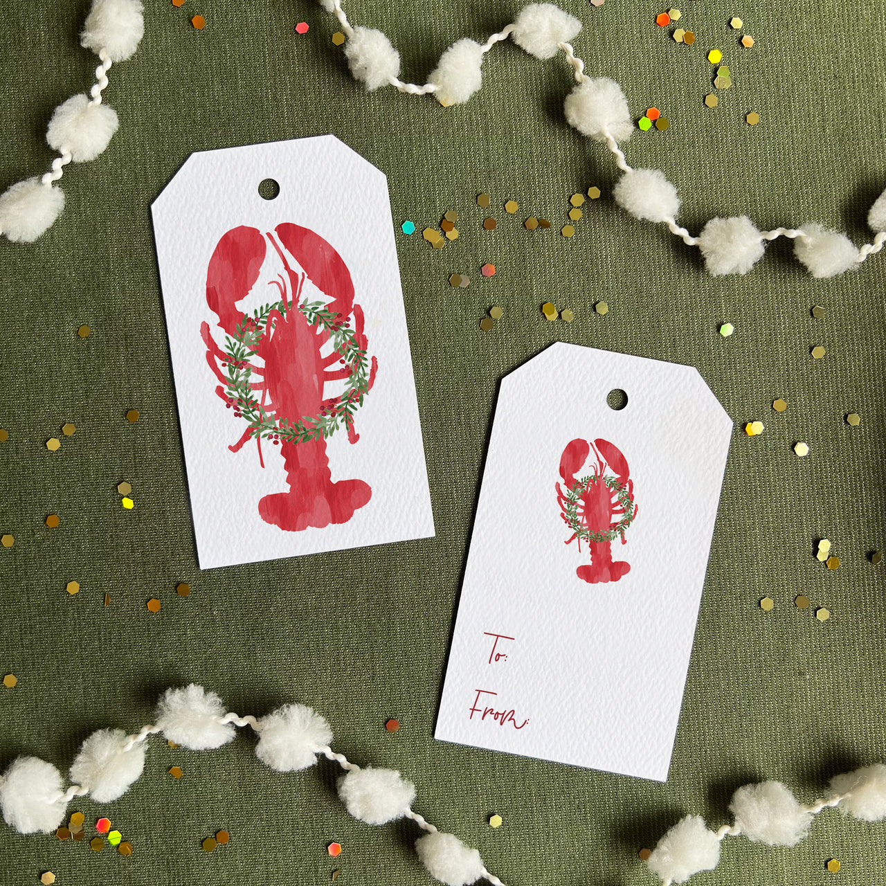 Maine Holiday Lobster Gift Tags by Gert & Co