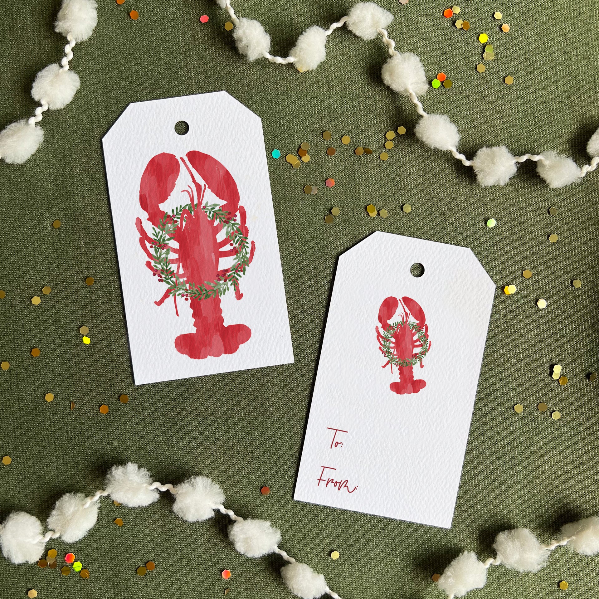 Maine Holiday Lobster Gift Tags by Gert & Co