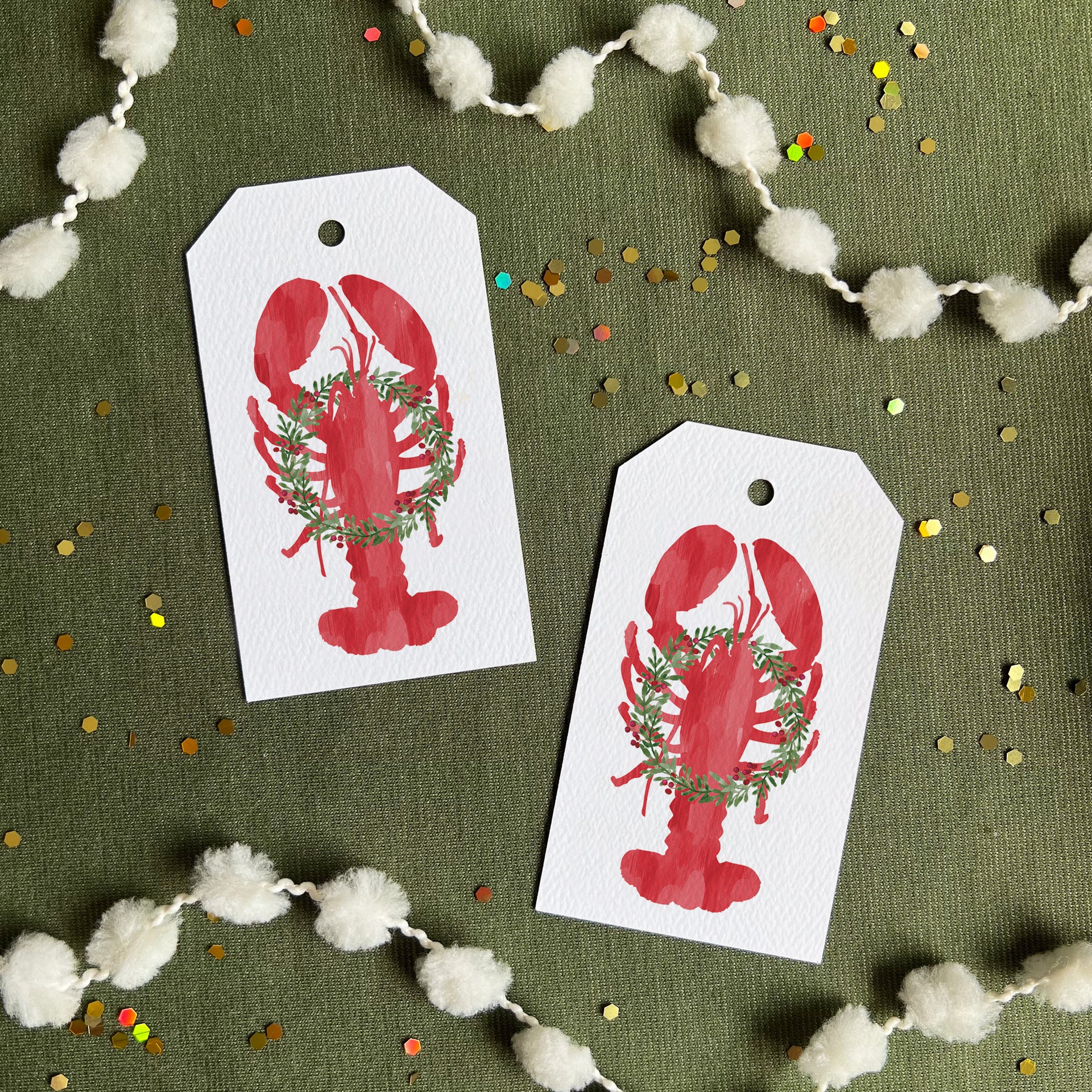 Maine Holiday Lobster Gift Tags by Gert & Co